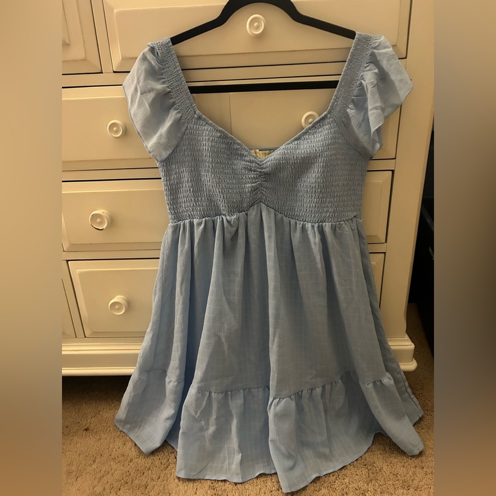 Light Blue Smocked Dress